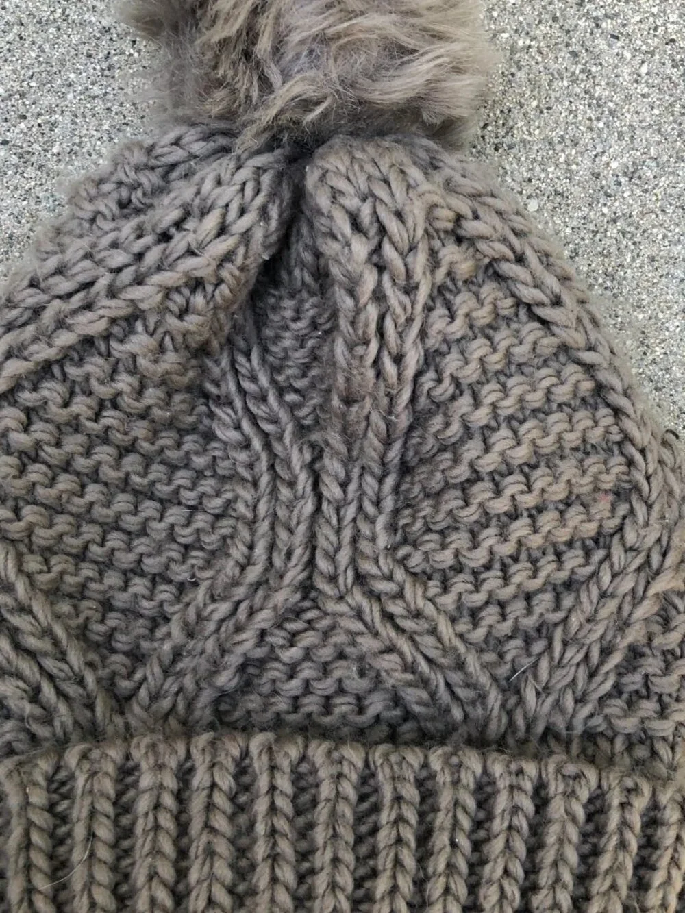 MINICCI Winter Pom Beanie Hat Women's One Size Brown Cuffed Cap